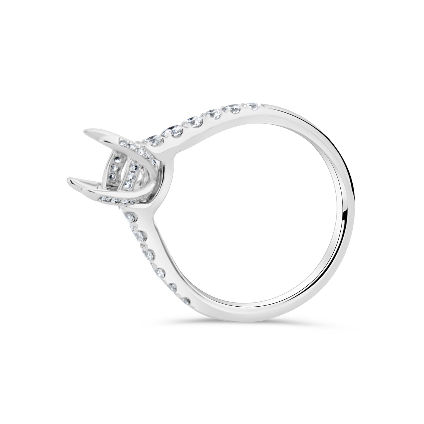 GIOVE MIO Montura de Anillo de Compromiso en Oro Blanco de 18Kt con Diamantes Naturales. Oro 18Kt / Blanco