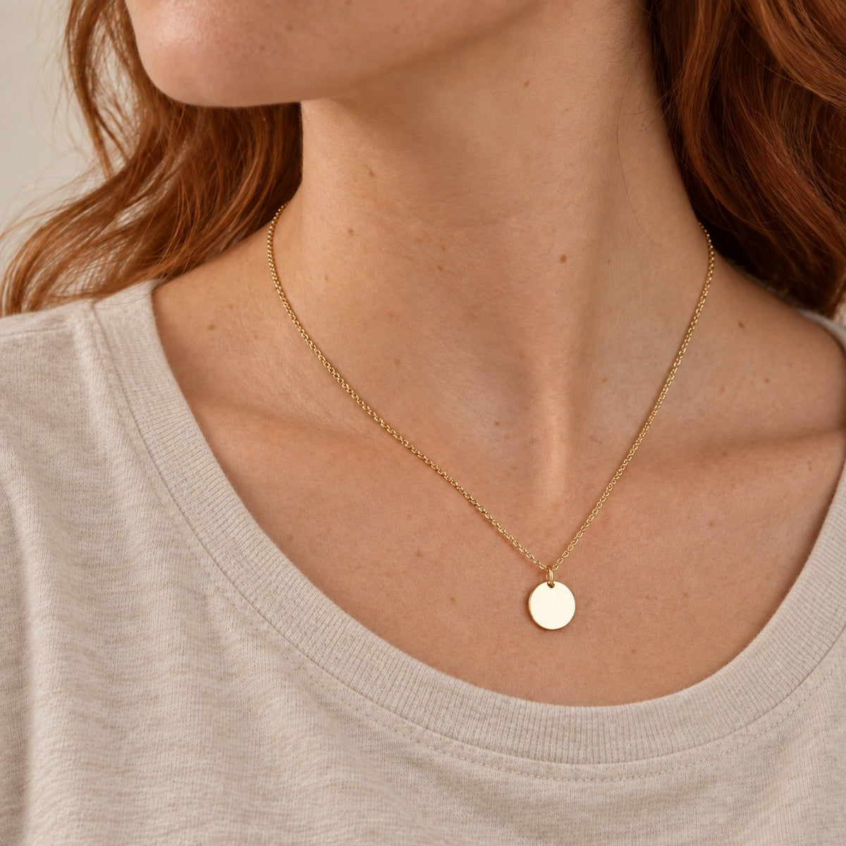 GIOVE MIO Cadena con Dijes Circular en Plata 925 Bañada en Oro Amarillo de 18Kt. Plata 925 Bañada en Oro 18Kt / Rosado / 12MM