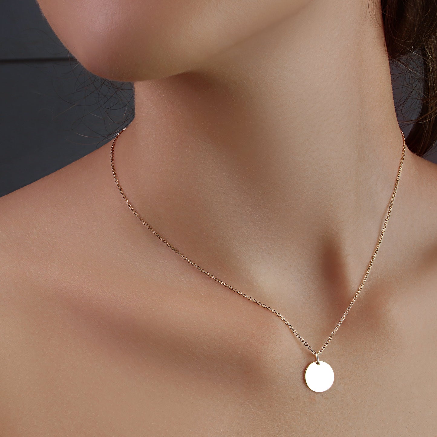 GIOVE MIO Cadena con Dijes Circular en Plata 925 Bañada en Oro Amarillo de 18Kt. Plata 925 Bañada en Oro 18Kt / Rosado / 12MM