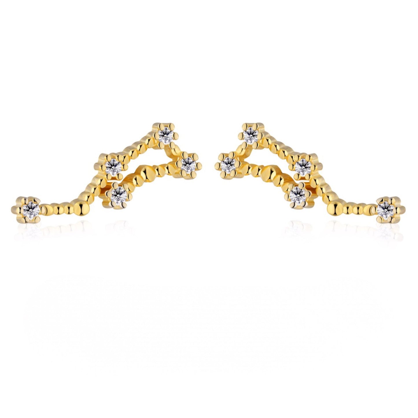 GIOVE MIO Studs Constelacion Acuario Ag 925 Gold Plated en Plata 925 Bañada en Oro Amarillo de 18Kt. Plata 925 Bañada en Oro 18Kt / Amarillo / 13X4MM