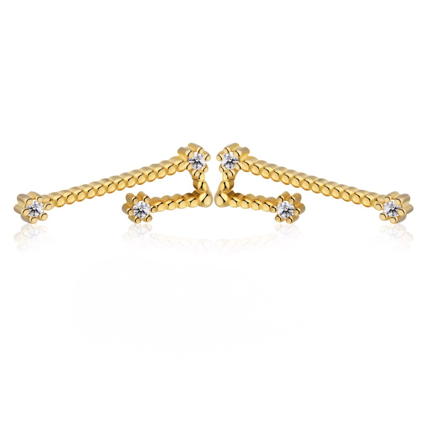 GIOVE MIO Studs Constelacion Tauro Ag 925 Gold Plated en Plata 925 Bañada en Oro Amarillo de 18Kt. Plata 925 Bañada en Oro 18Kt / Amarillo / 4X3MM