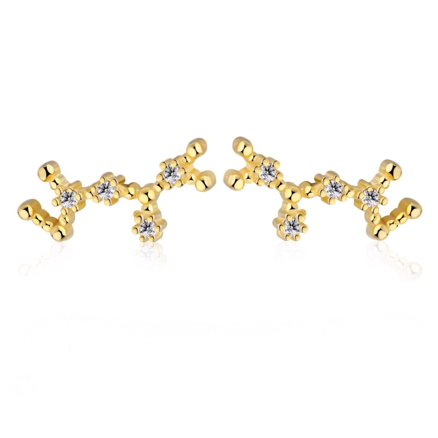 GIOVE MIO Studs Constelacion Sagitario Ag 925 Gold Plated en Plata 925 Bañada en Oro Amarillo de 18Kt. Plata 925 Bañada en Oro 18Kt / Amarillo / 5X3MM