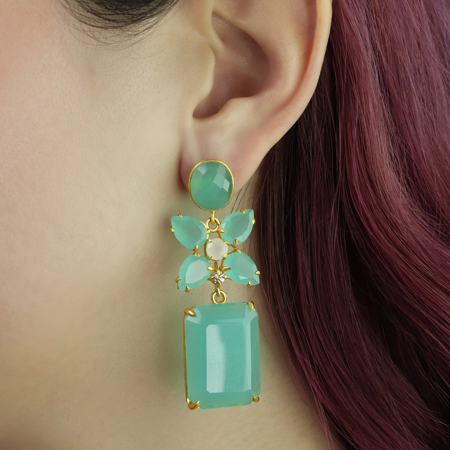 GIOVE MIO Aretes Colgantes Splendo Come Il Sole en Plata 925 Bañada en Oro Amarillo de 18Kt. Plata 925 Bañada en Oro 18Kt / Amarillo / 21X60MM