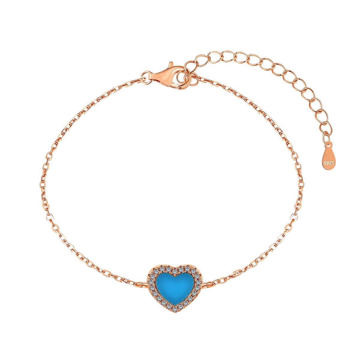 GIOVE MIO CHAIN NECKLACE WITH 925 PINK SILVER PENDANT, WITH TURQUOISE CT.