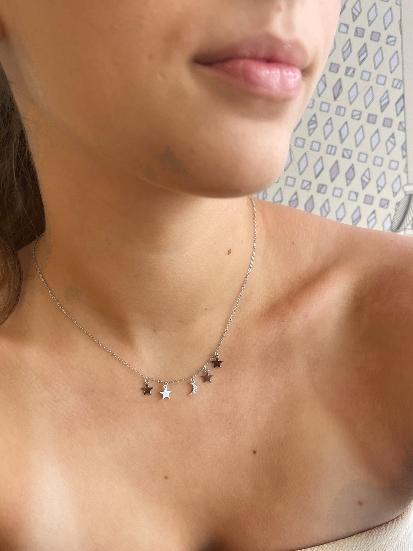 GIOVE MIO: Cadena LUNE E STELLE en plata 925 para regalar con propósito y estilo único. ¡Sorprende con elegancia y calidad! ¡Compra ahora y haz un regalo inolvidable! PLATA 925 / BLANCO