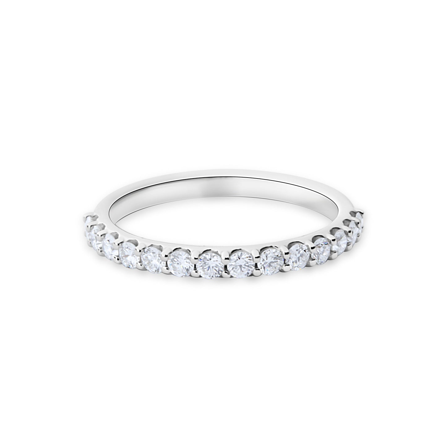 GIOVE MIO Banda en Oro Blanco de 14Kt con Diamantes Naturales. Oro 14Kt / Blanco