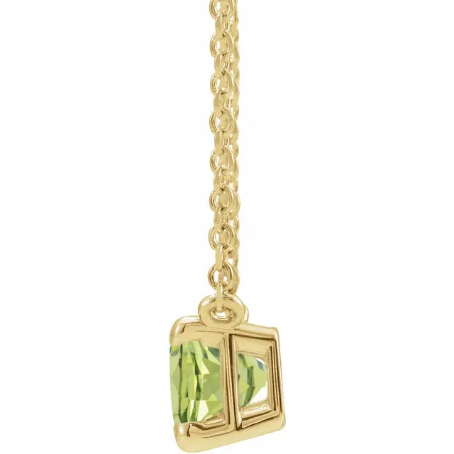 GIOVE MIO Cadena con Dije de Gema en Oro Amarillo de 14Kt con Peridoto. Oro 14Kt / Amarillo / 3X5MM