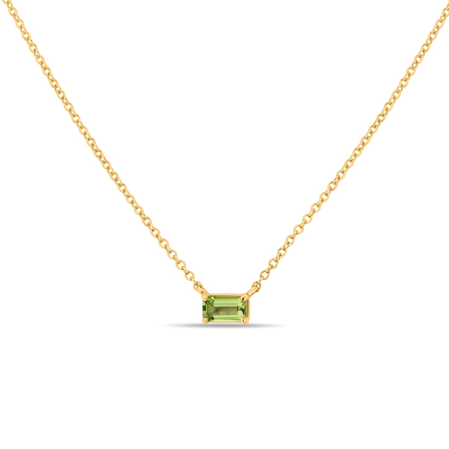 GIOVE MIO CHAIN NECKLACE WITH CHARM IN 14KT YELLOW GOLD, 45 CM LONG, WITH PERIDOT CT.