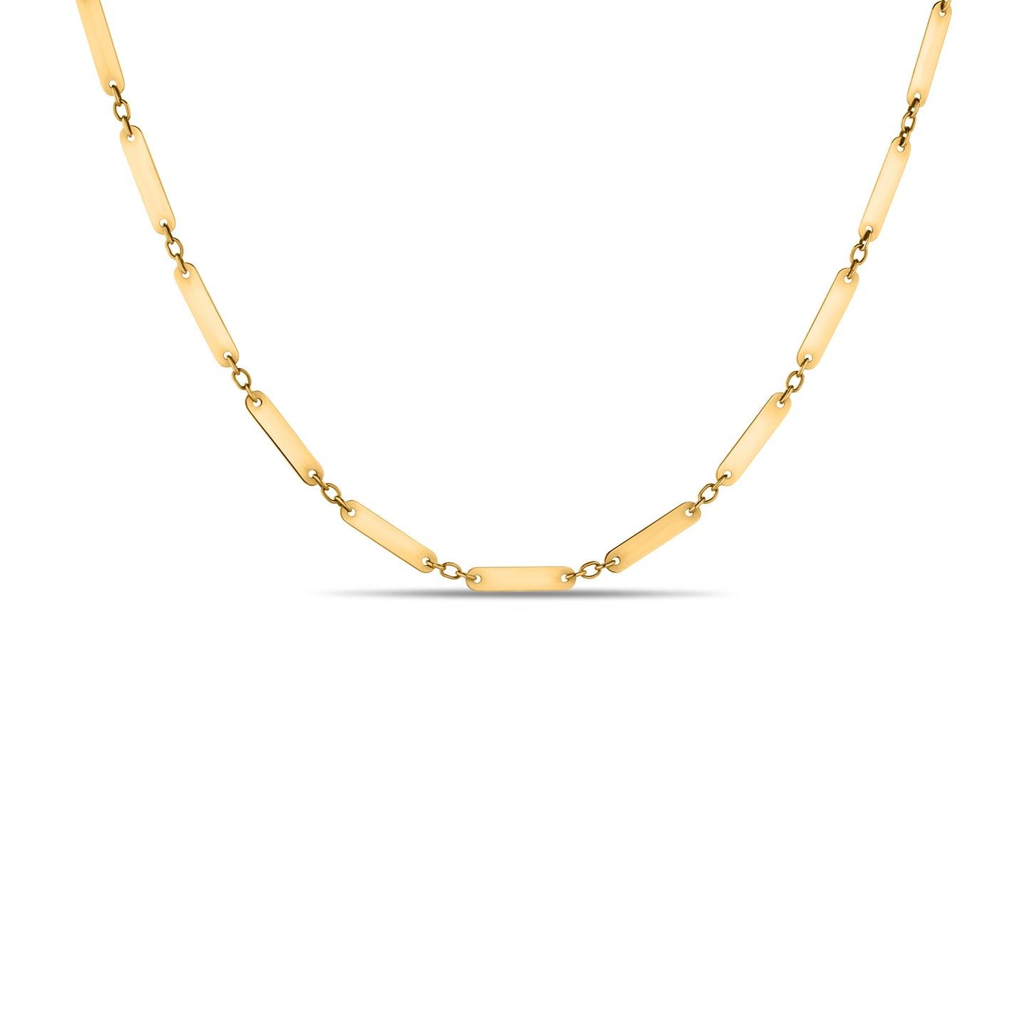 GIOVE MIO CABLE CHAIN NECKLACE WITH CHARM IN 14KT YELLOW GOLD, 44 CM LONG