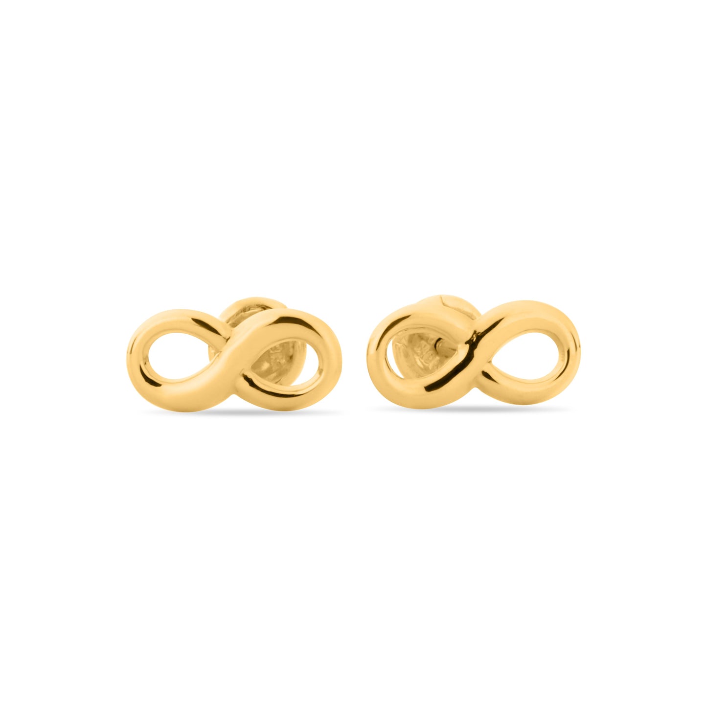GIOVE MIO: Aretes de bebé INFINITO-INFINITO con dije de infinito en oro amarillo de 18kt para un estilo seguro y elegante. ¡Haz brillar a tu pequeño con esta joya única! ORO 18KT / AMARILLO