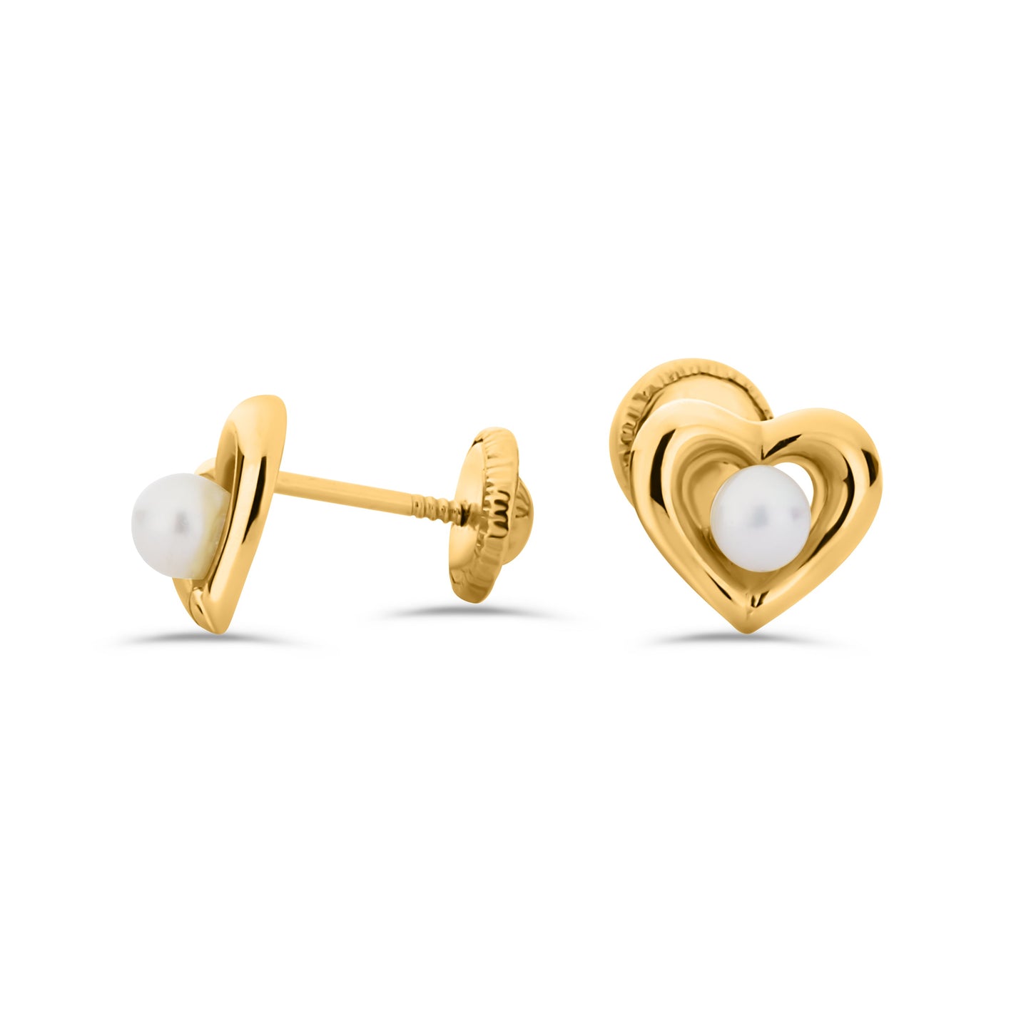 GIOVE MIO: Joyas de lujo para tu pequeña princesa. Aretes de bebé en oro amarillo de 18kt con perla y cierre de seguridad. ¡Hazla brillar desde su primer día! ORO 18KT / AMARILLO