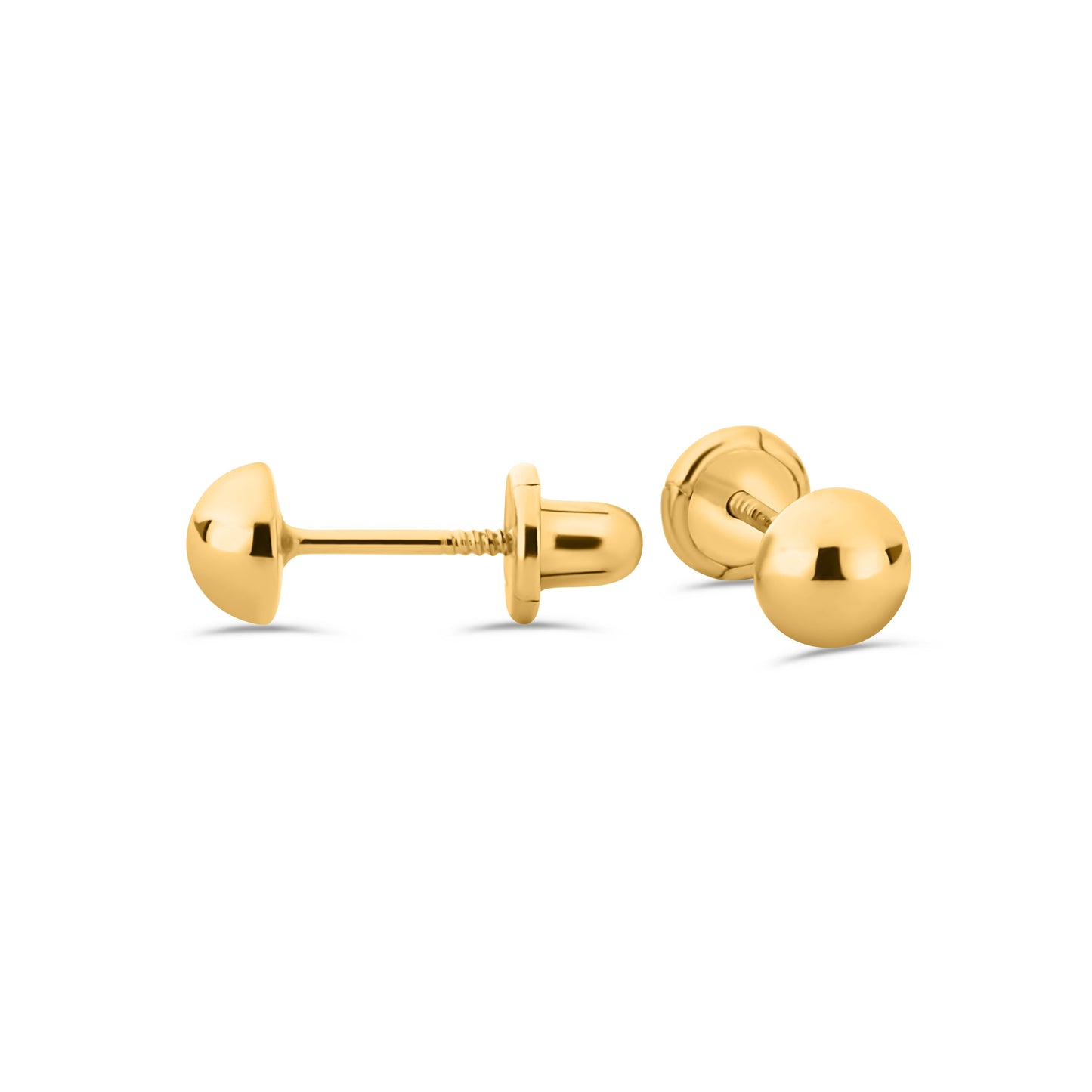 GIOVE MIO: Aretes de bebé en oro amarillo de 18kt para un inicio de vida brillante y seguro. ¡Dale a tu recién nacido el regalo perfecto! ORO 18KT / AMARILLO / 5 MM