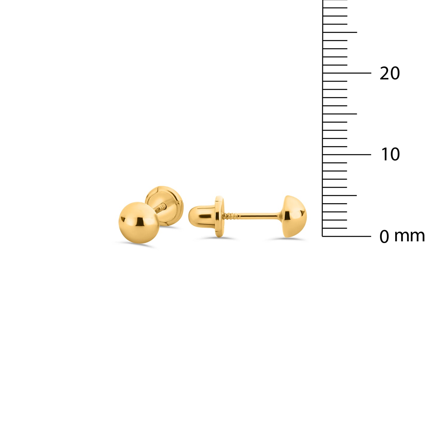 GIOVE MIO: Aretes de bebé en oro amarillo de 18kt para un inicio de vida brillante y seguro. ¡Dale a tu recién nacido el regalo perfecto! ORO 18KT / AMARILLO / 5 MM