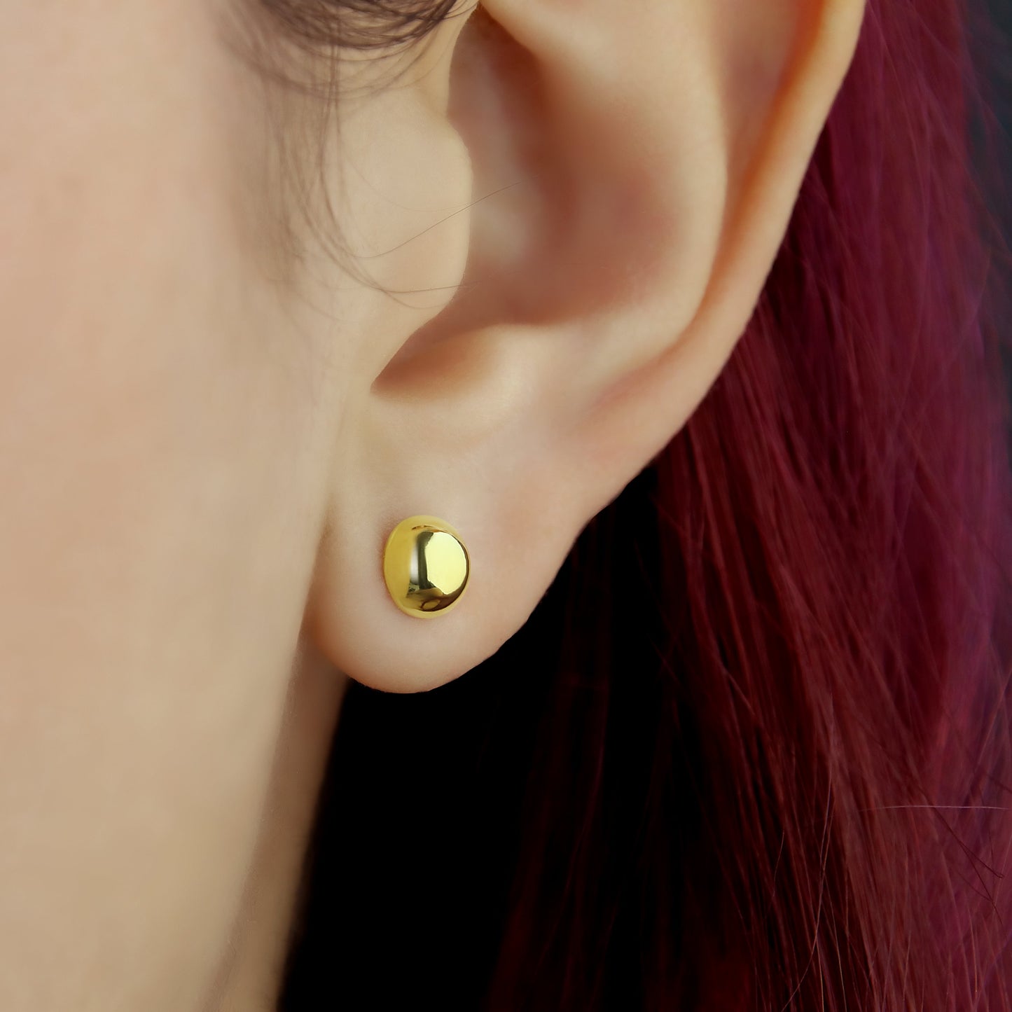 GIOVE MIO Studs de Media Bolita en Oro Amarillo de 18Kt. Oro 18Kt / Amarillo / 6MM