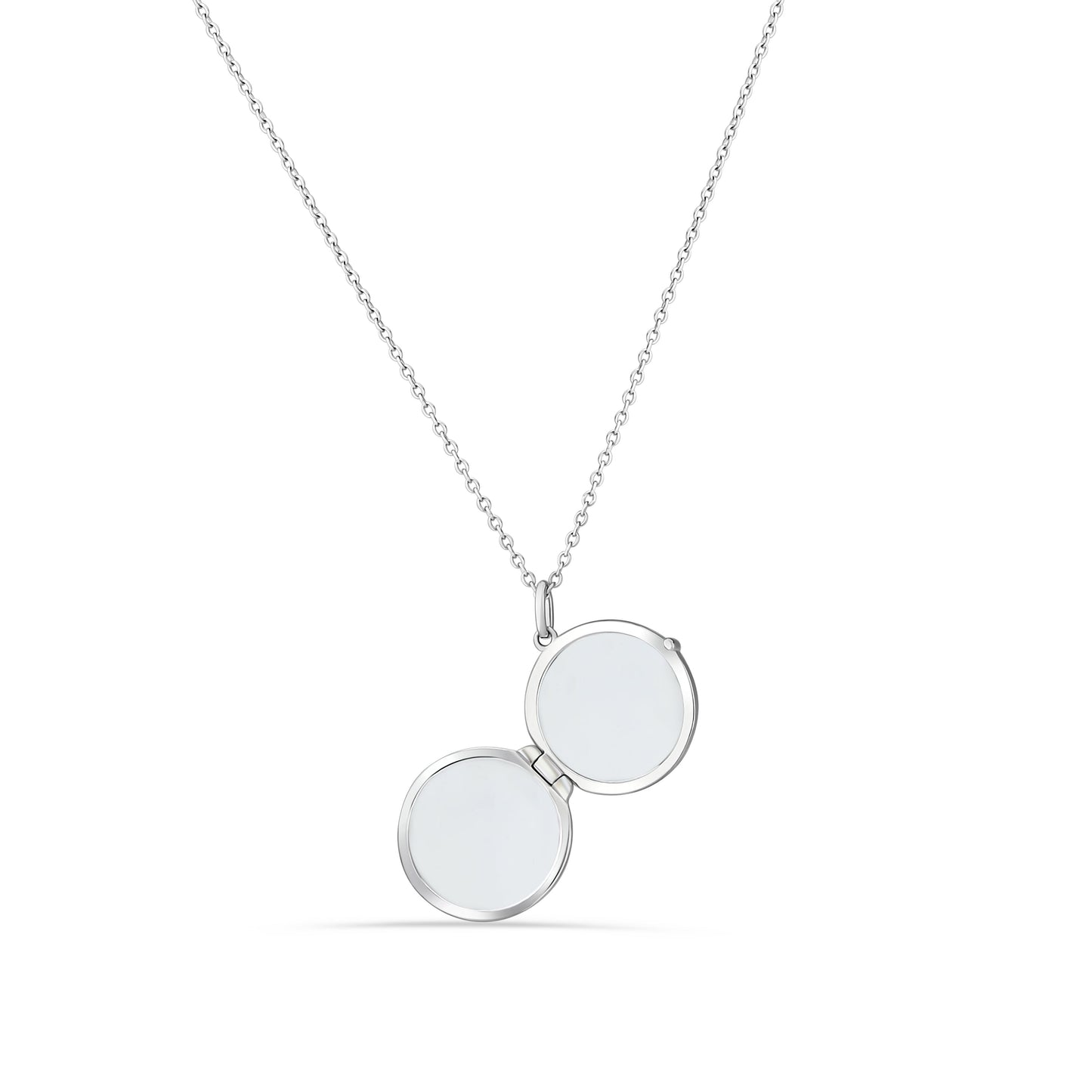 GIOVE MIO CHAIN NECKLACE WITH RELIQUARY CHARM IN WHITE 925 SILVER