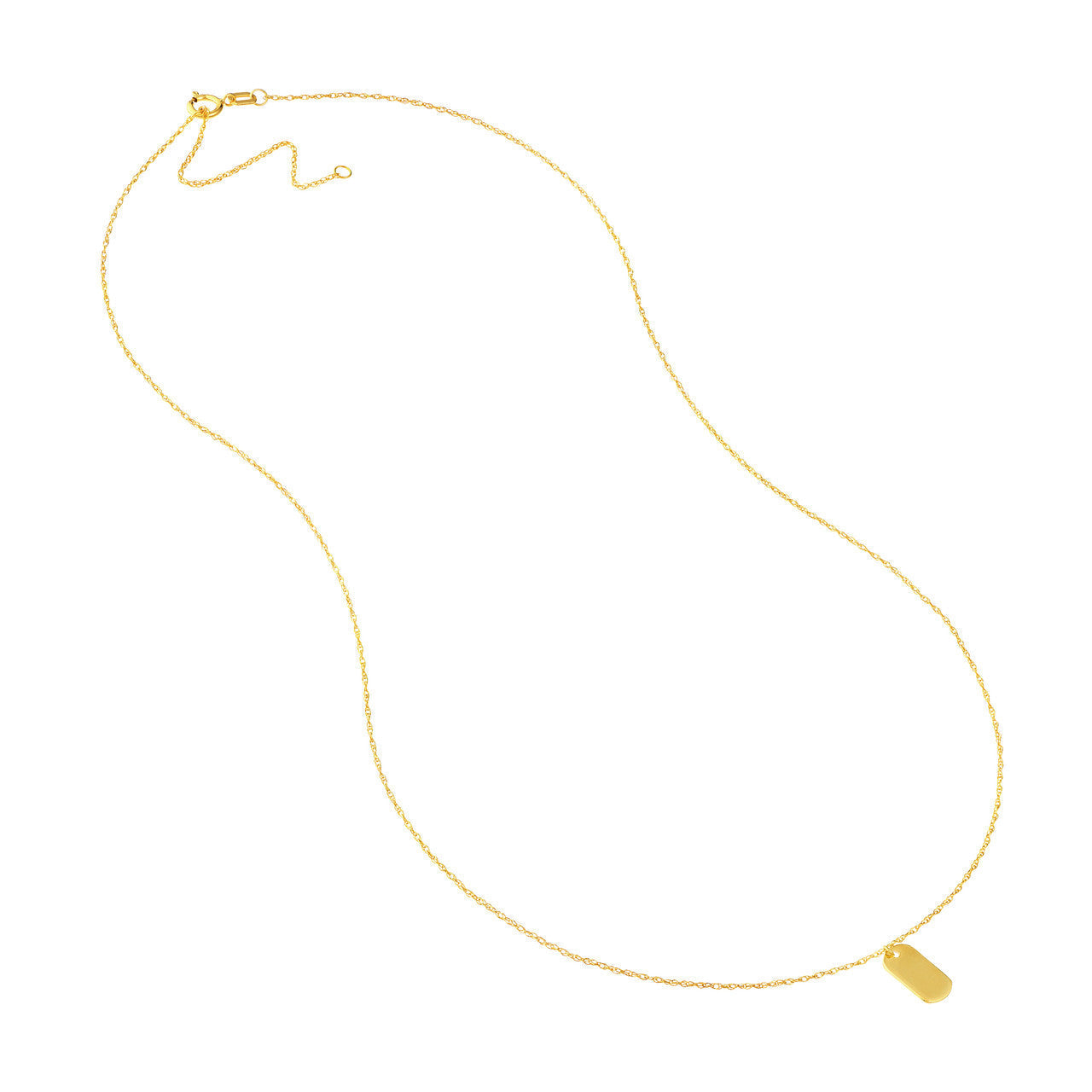 GIOVE MIO Cadena con Placa en Oro Amarillo de 14Kt. Oro 14Kt / Amarillo / 5X10MM