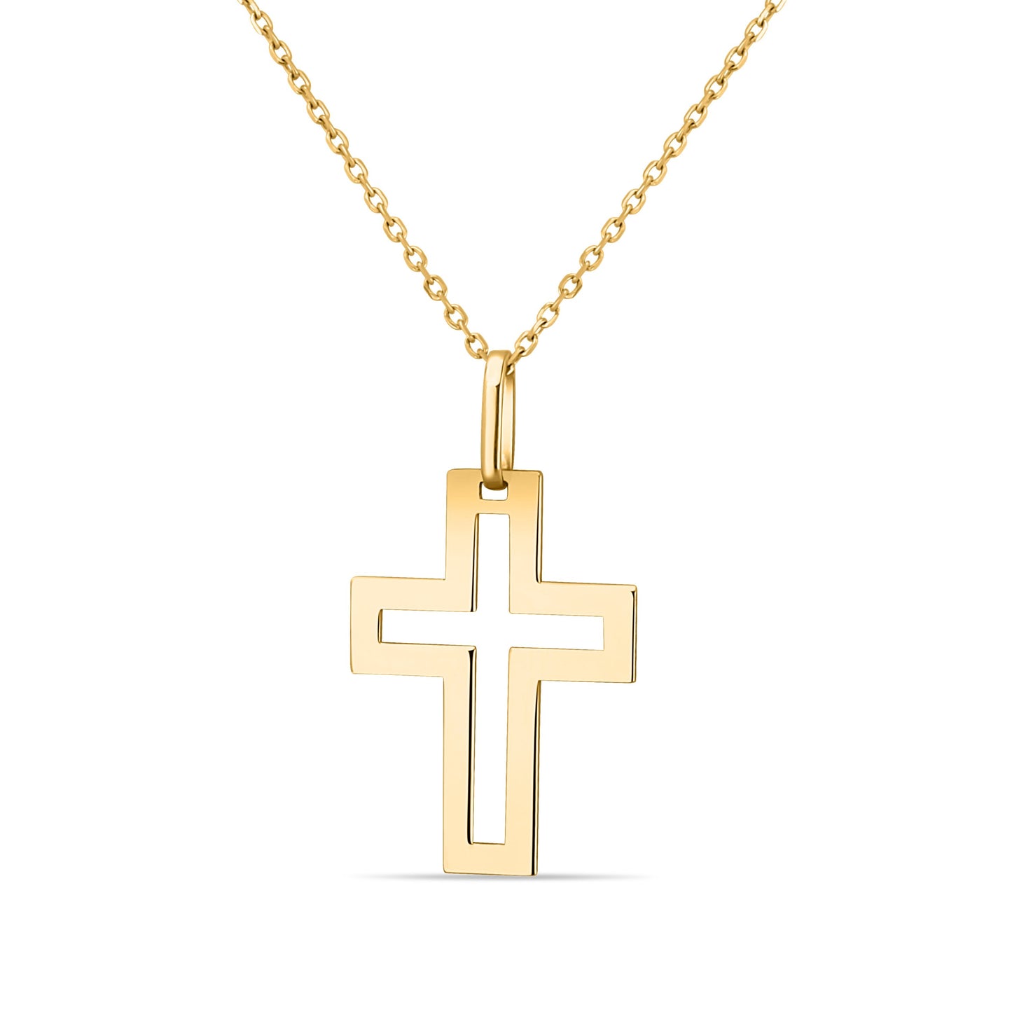 GIOVE MIO Cadena con Dije de Cruz en Oro Amarillo de 14Kt. Oro 14Kt / Amarillo / 10X13MM