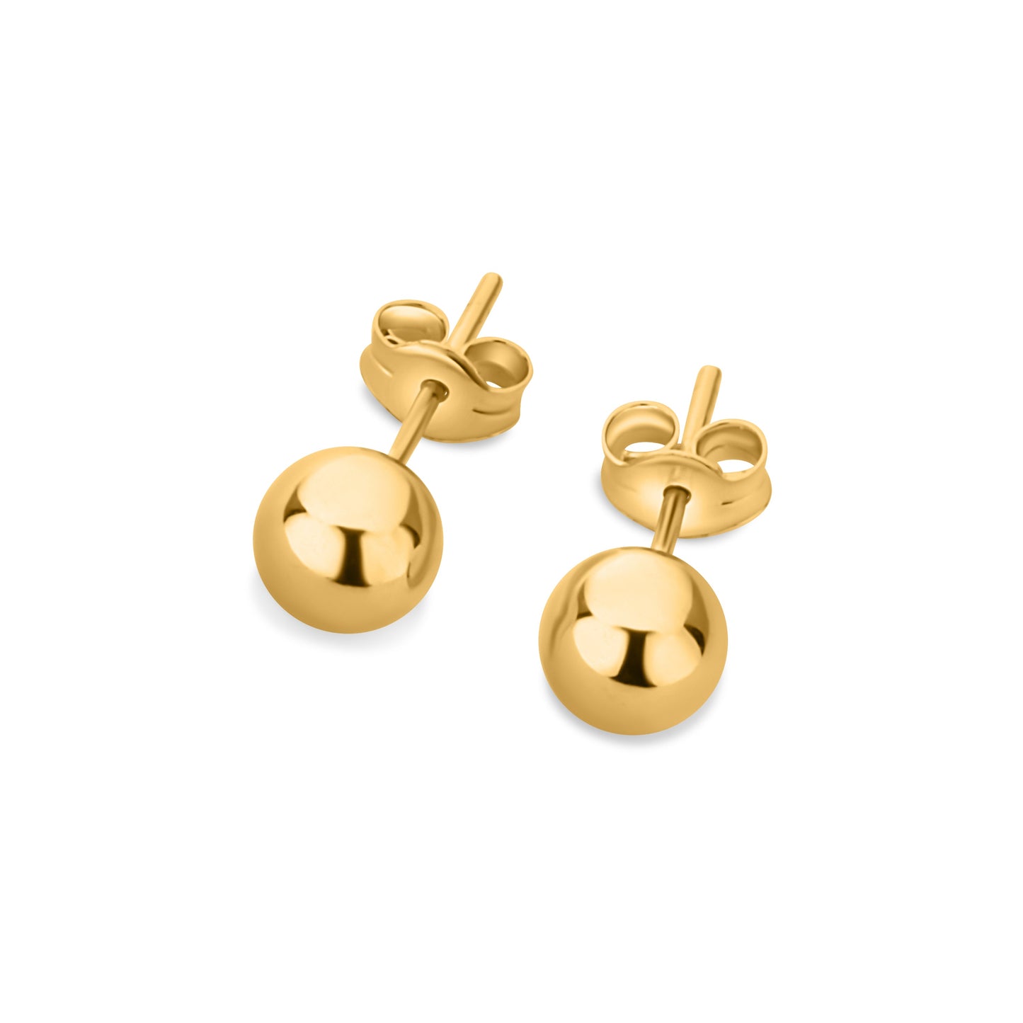 GIOVE MIO - Aretes studs en oro amarillo 14kt con cierre de mariposa: ¡Luce elegante y sofisticada con nuestros exclusivos aretes! Atrévete a brillar con estilo y calidad incomparables. ¡Añade un toque de lujo a tu look con GIOVE MIO! ORO 14KT / AMARILLO / 5.80 X 5.77 X 3.60 MM