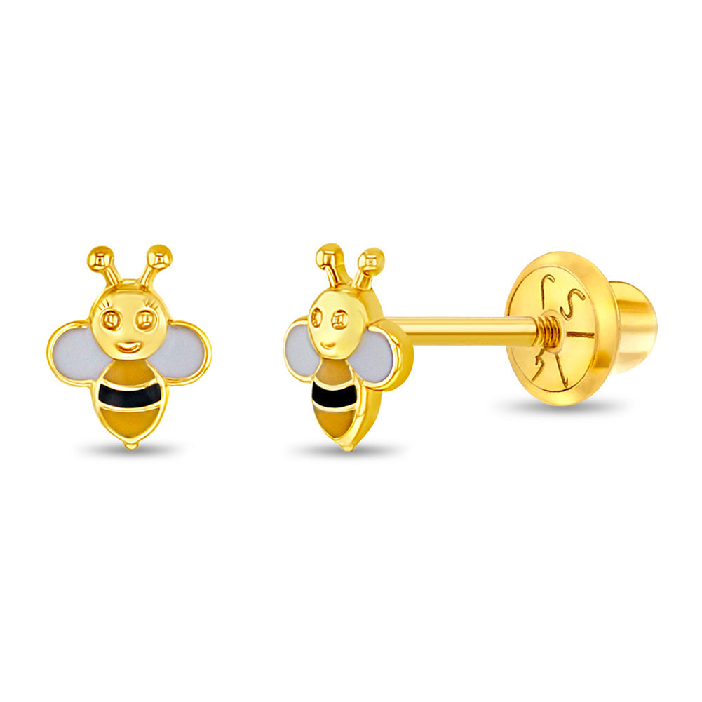 GIOVE MIO Aretes de Bebe con Abejitas en Oro Amarillo de 14Kt. Oro 14Kt / Amarillo / 6X5MM