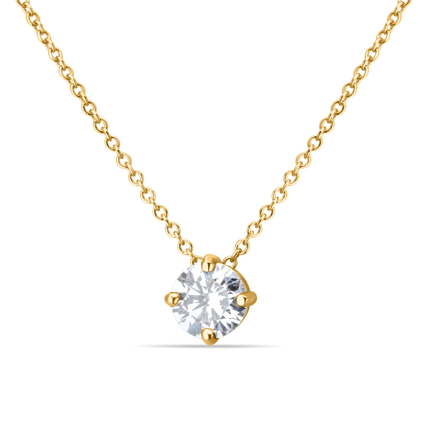 GIOVE MIO NECKLACE IN 14KT YELLOW GOLD WITH LAB-CREATED ROUND DIAMOND PENDANT 0.72CT – 45 CM IN LENGTH