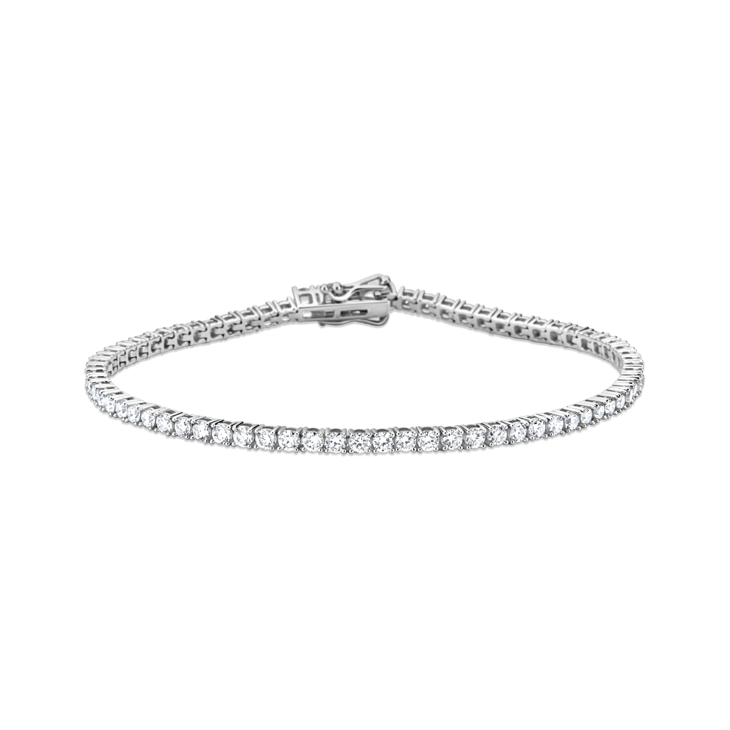 GIOVE MIO 14KT WHITE GOLD TENNIS BRACELET WITH 3CT LAB-CREATED ROUND DIAMONDS