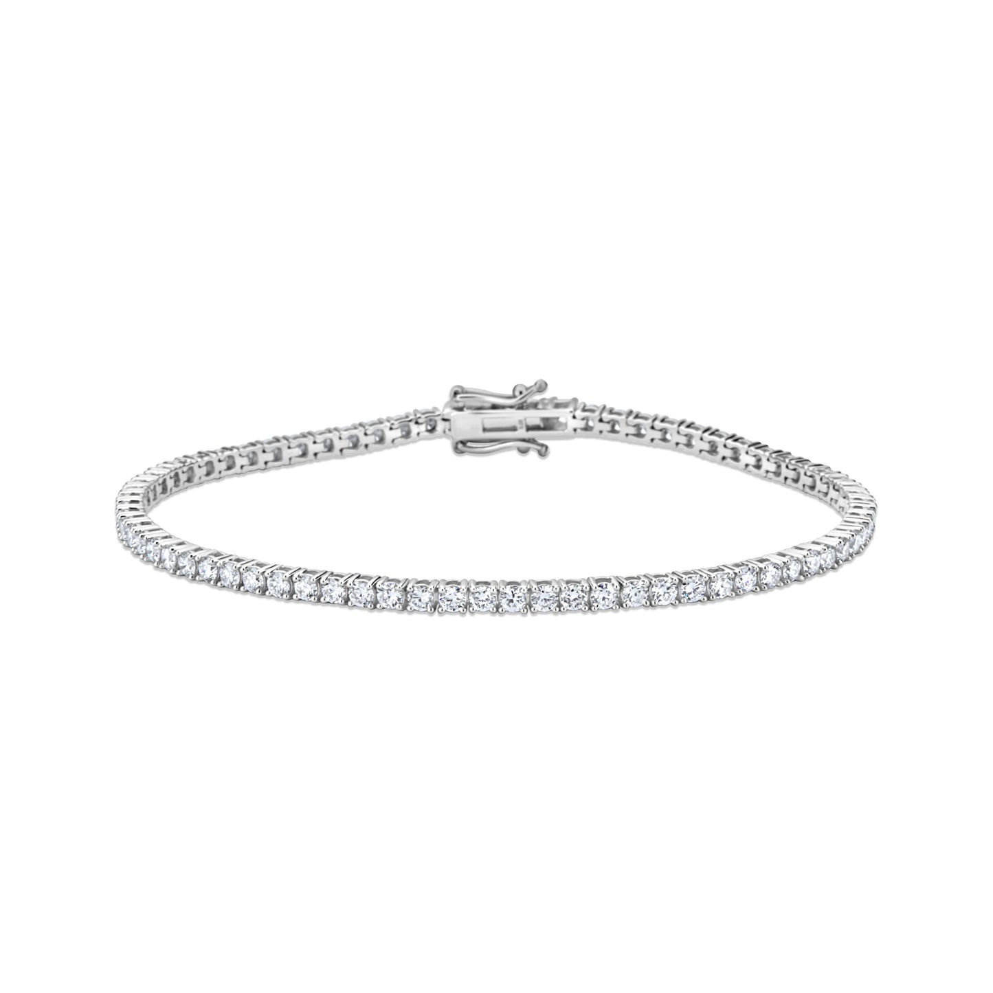 GIOVE MIO 14KT WHITE GOLD TENNIS BRACELET WITH 3CT LAB-CREATED ROUND DIAMONDS