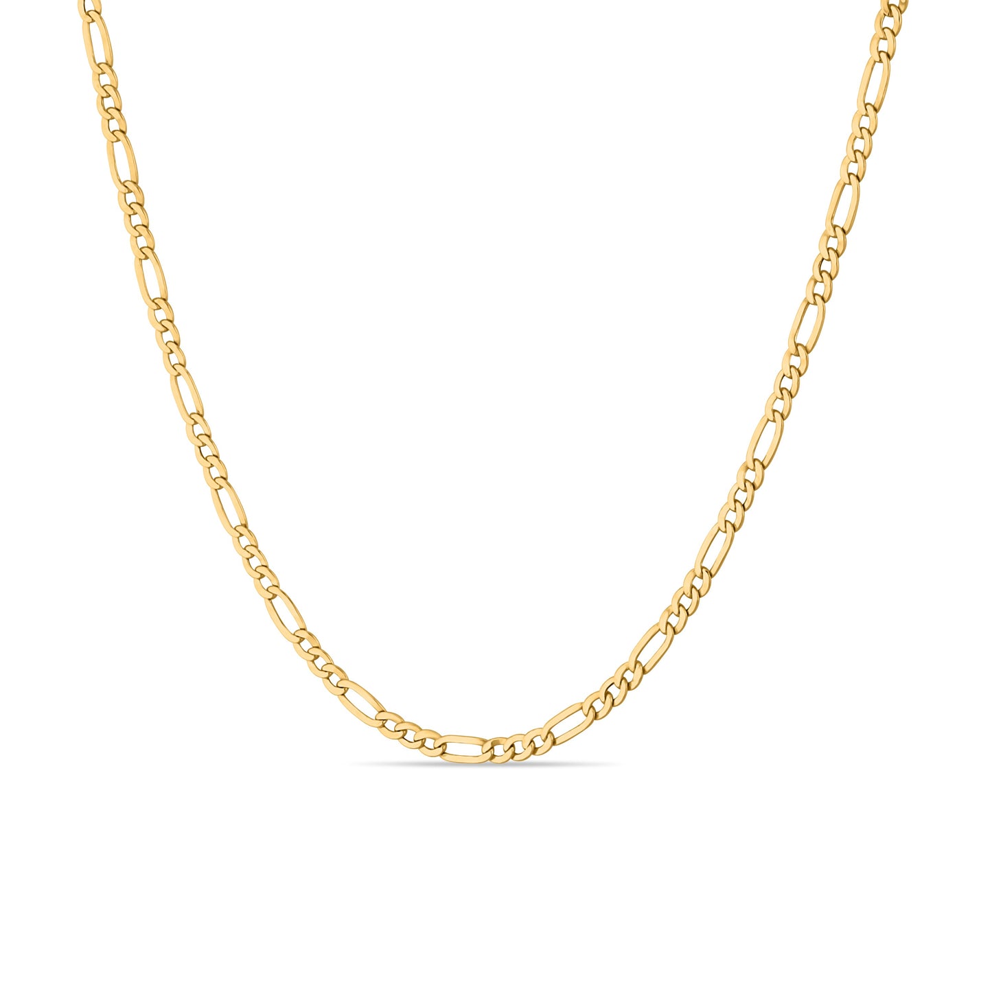 GIOVE MIO: 18kt Yellow Gold 50 CM Figaro Chain Necklace. A timeless classic! Add a touch of elegance to your look with this stunning piece. Get yours now!