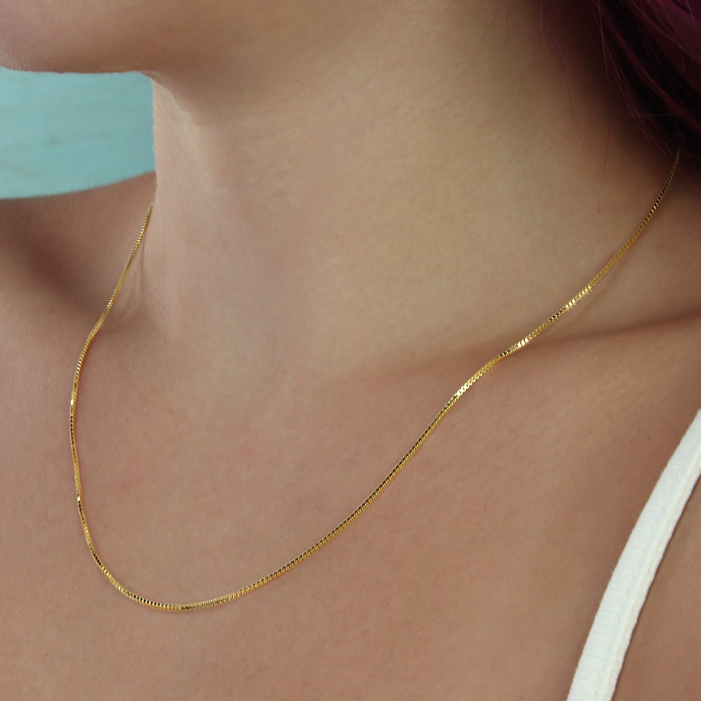 GIOVE MIO: 18kt Yellow Gold 45 CM Venetian Chain Necklace. Stand out with elegance and style!