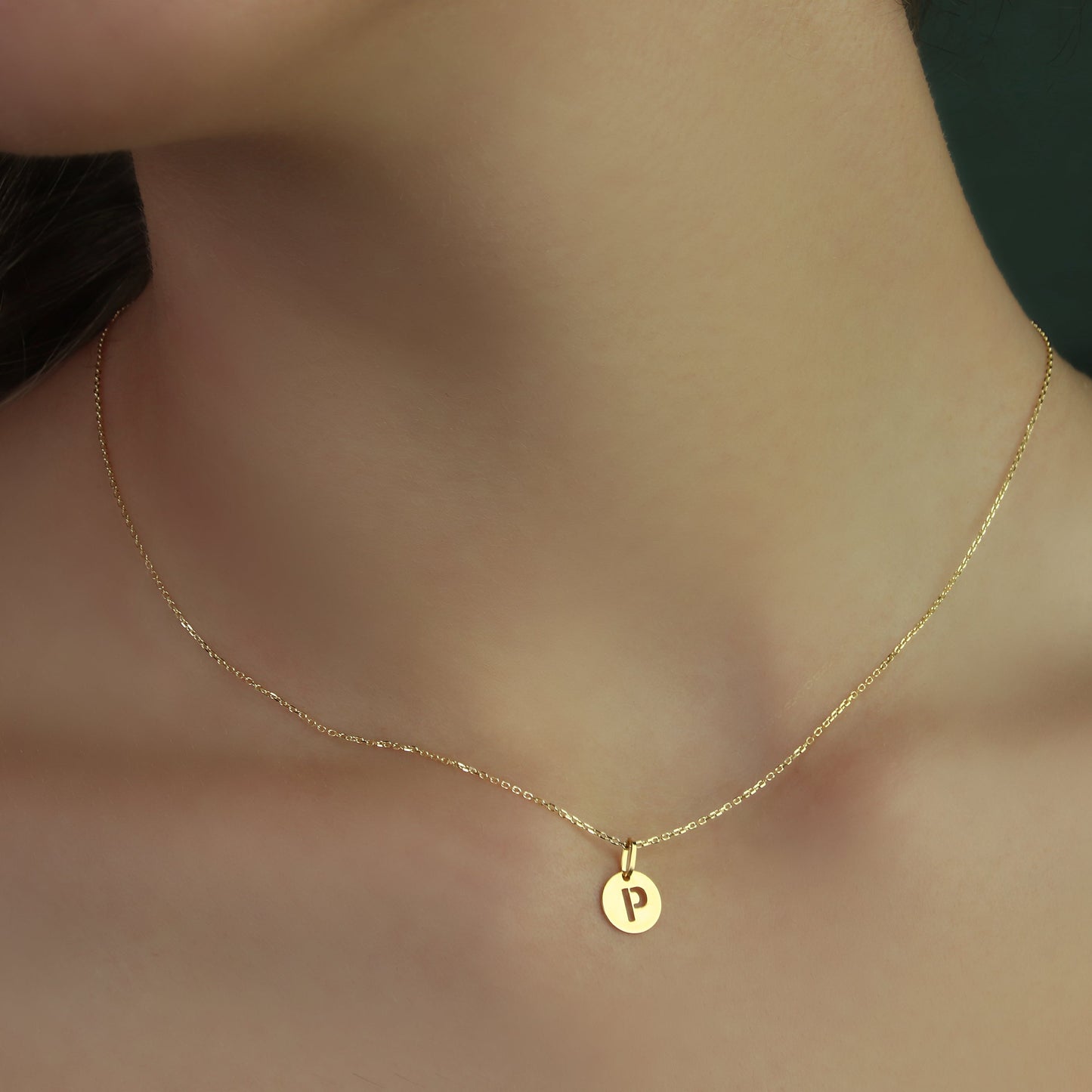 GIOVE MIO Cadena con Inicial P en Oro Amarillo de 14Kt. Oro 14Kt / Amarillo / 8MM