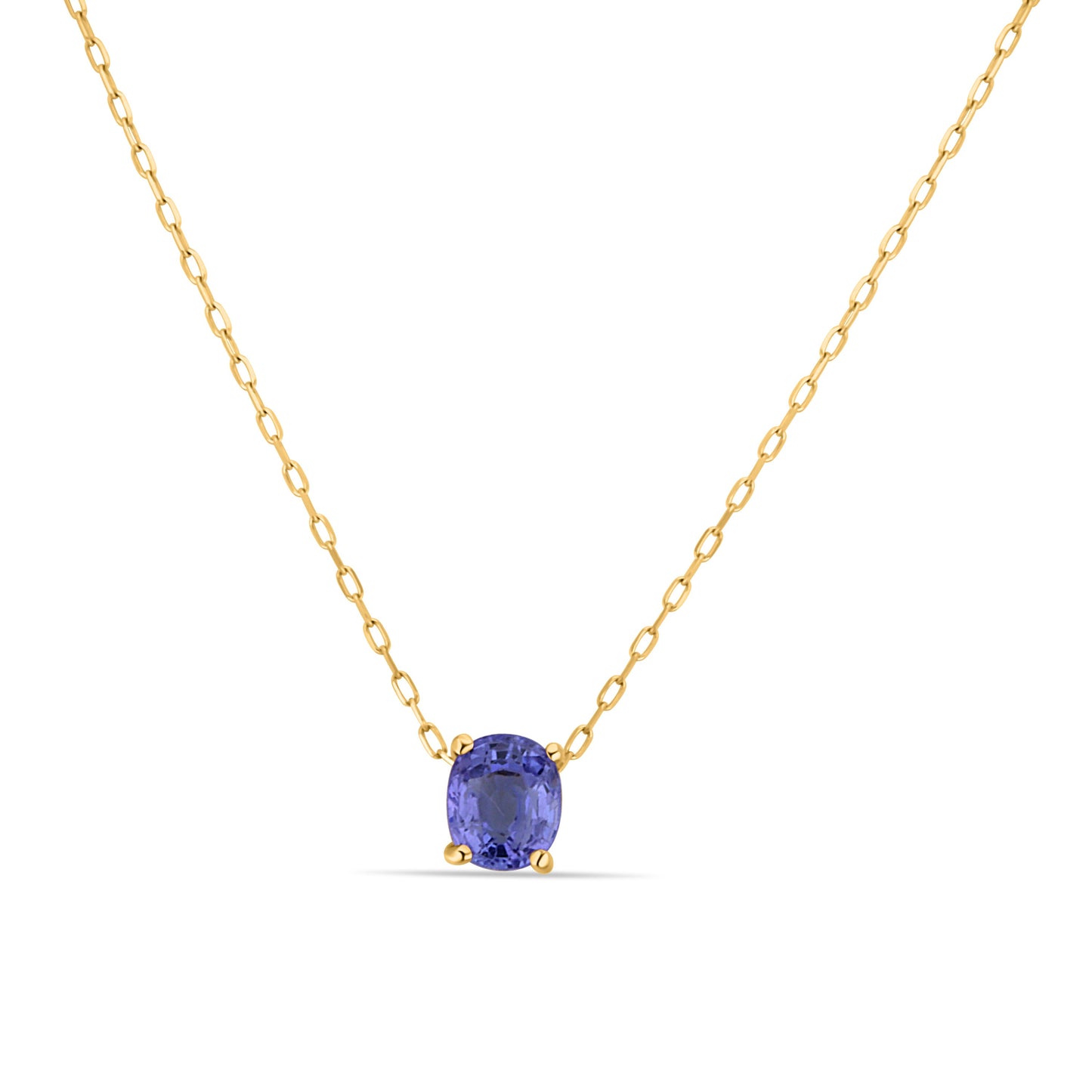 GIOVE MIO Exquisite 14kt Gold Tanzanite Pendant Necklace, 45cm, 0.65ct Oval