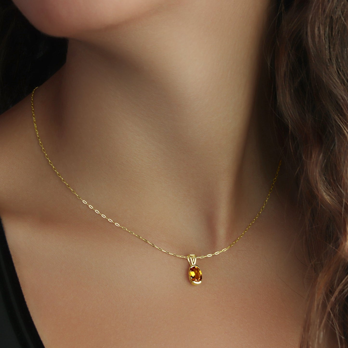 GIOVE MIO Exclusive Citrine Pendant in 14kt Yellow Gold, 1.14ct. Radiate in this unique piece. Shine with elegance and style!