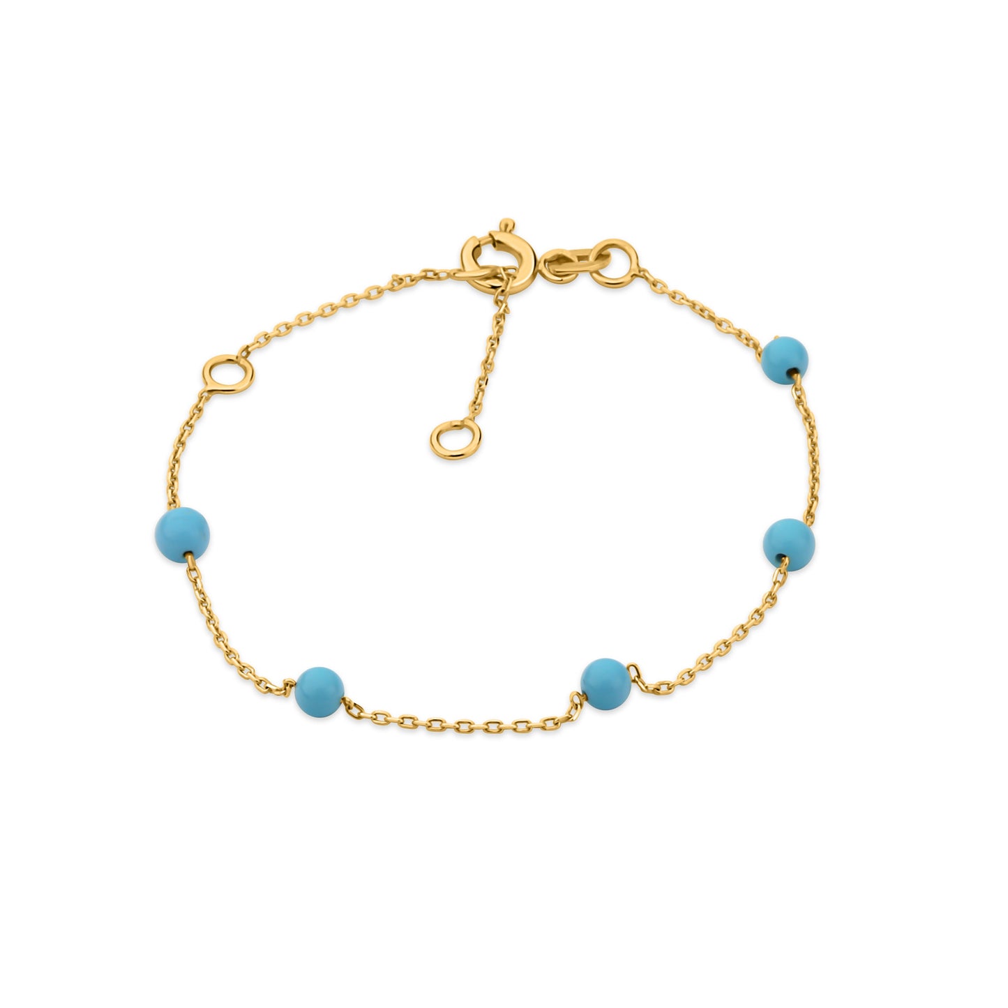 GIOVE MIO Exclusive Turquoise Beaded Pendant 14kt Gold Necklace 11-15 CM with Clasp. Radiate elegance with this unique piece. Elevate your style effortlessly.