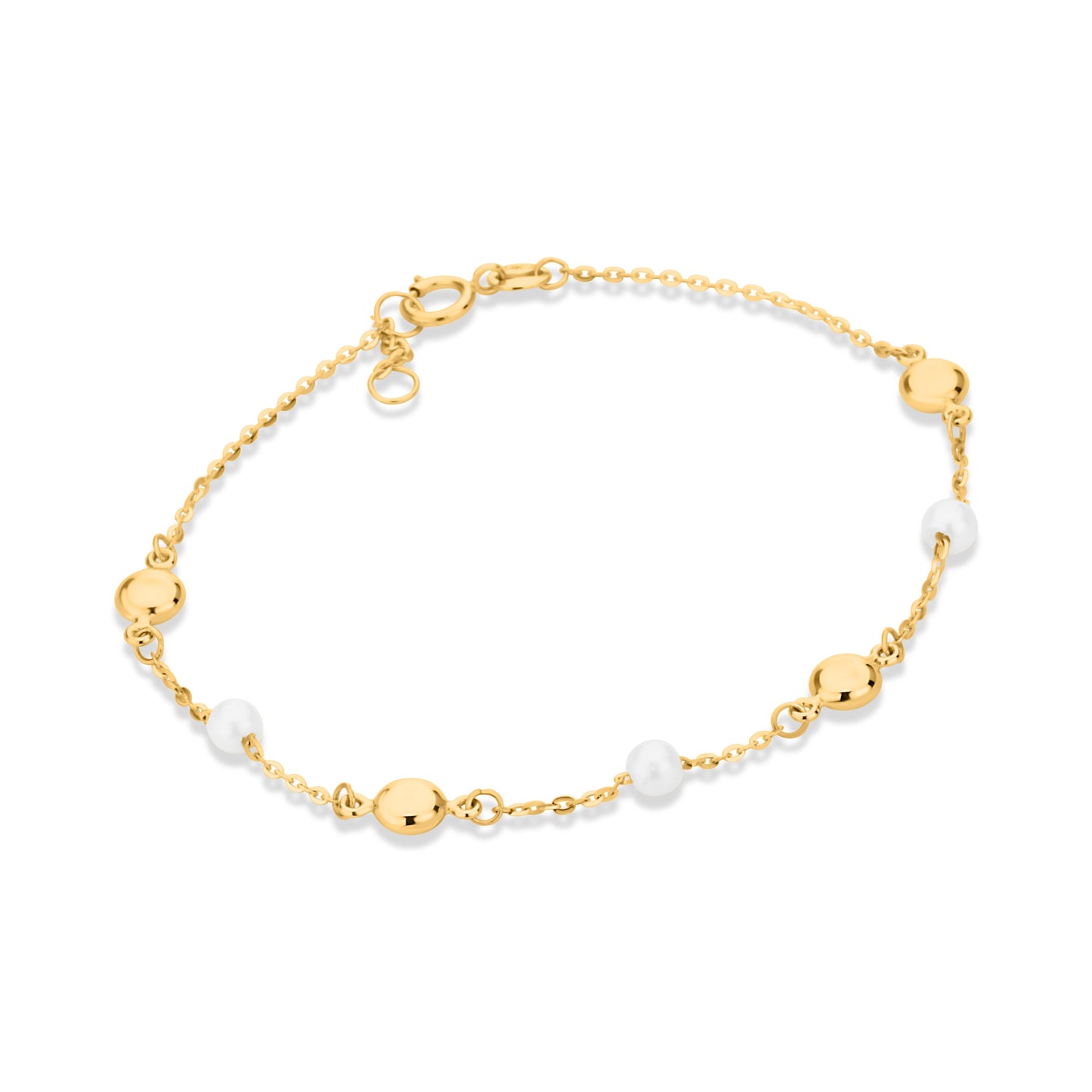 GIOVE MIO 14kt Yellow Gold BEADED Pendant Bracelet 17.5 cm with Reasa Clasp. Elegant and versatile jewelry to elevate any outfit. Shine stylishly!