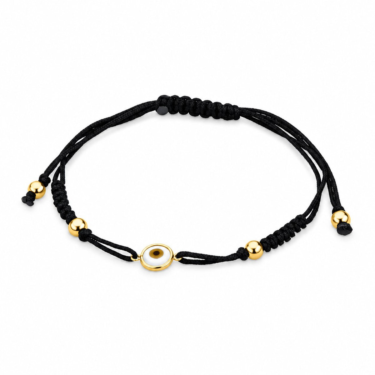 GIOVE MIO Pulsera de Cordon con Ojo Turco en Oro Amarillo de 14Kt. Oro 14Kt / Amarillo / 7MM