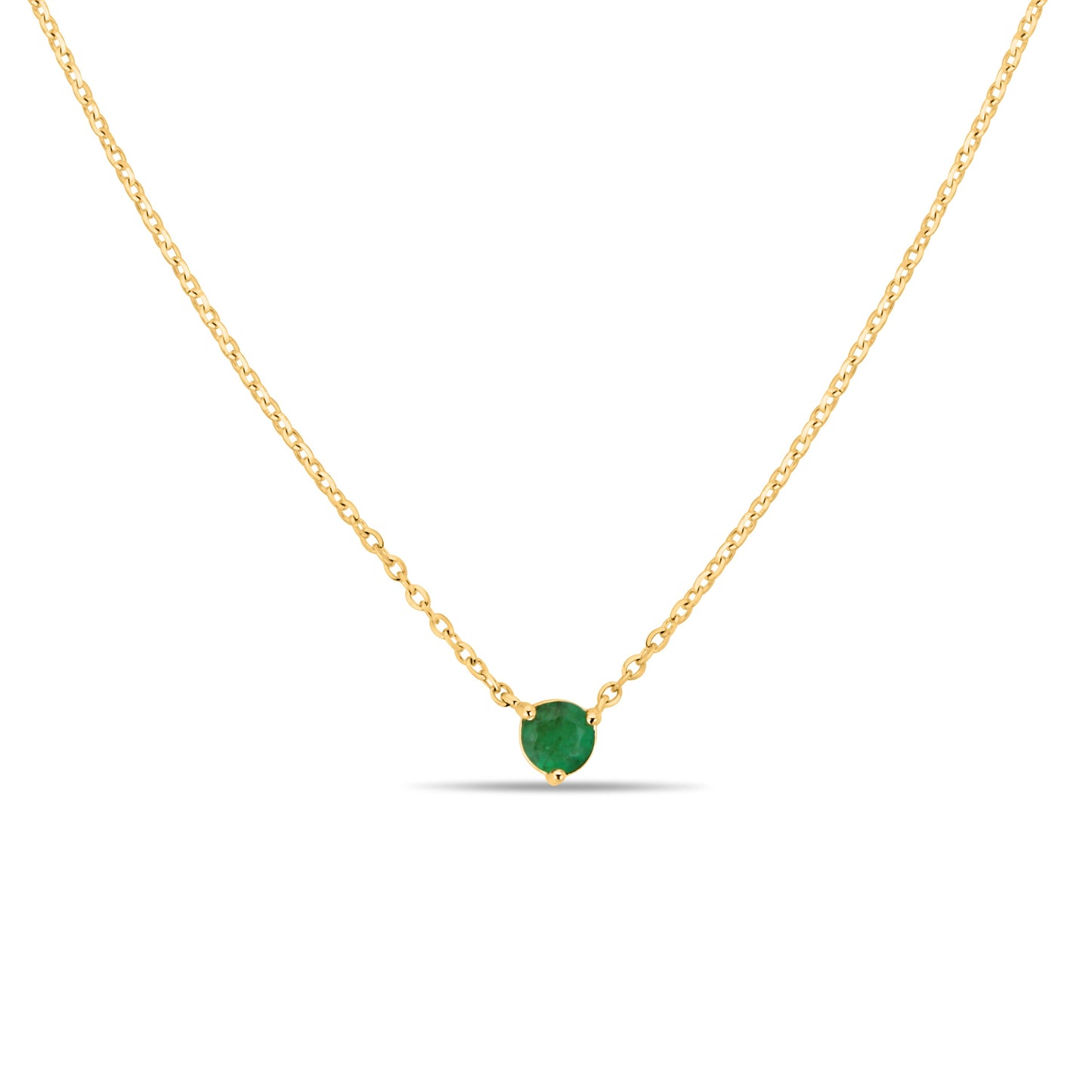 GIOVE MIO 14kt Gold Emerald Pendant Necklace. 0.22ct Diamond. Gift elegance and style with this exquisite piece. Shine with sophistication!