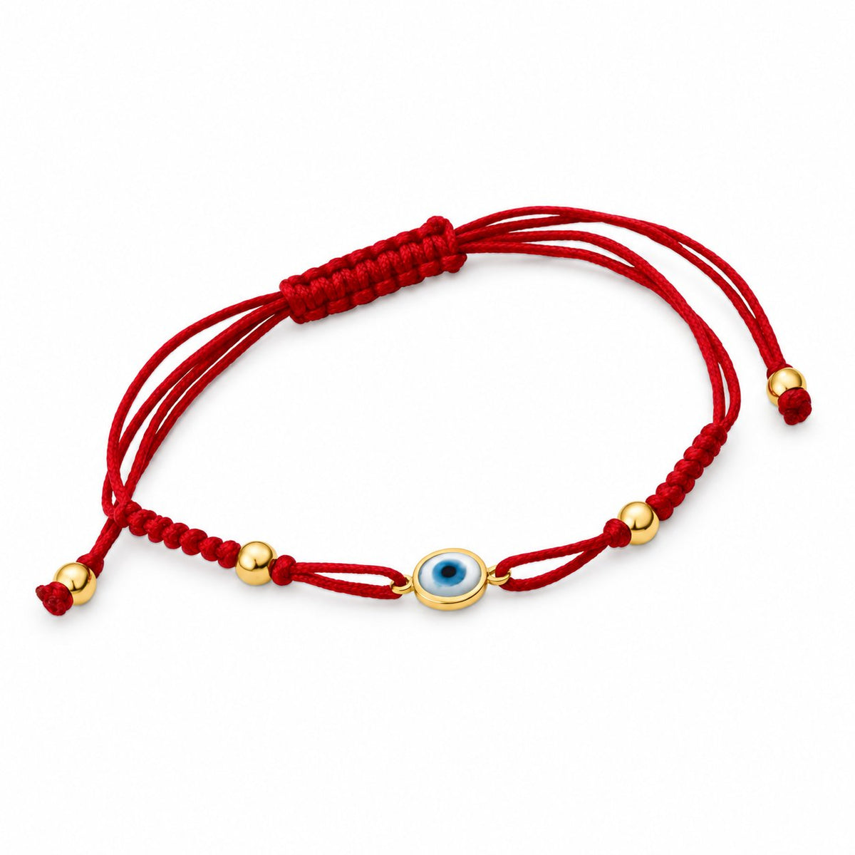 GIOVE MIO Pulsera de Cordon con Ojo Turco en Oro Amarillo de 14Kt. Oro 14Kt / Amarillo / 7MM