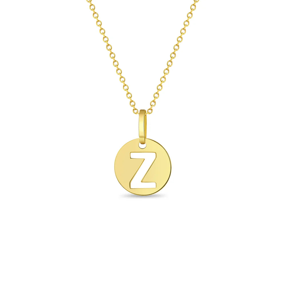 GIOVE MIO CABLE CHAIN NECKLACE WITH INITIAL Z PENDANT IN 14KT YELLOW GOLD 40 CM LONG