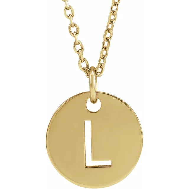 GIOVE MIO CABLE CHAIN NECKLACE WITH INITIAL L PENDANT IN 925 SILVER PLATED IN 18KT YELLOW GOLD PLATED 40-45 CM LONG