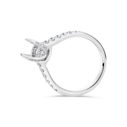 GIOVE MIO Montura de Anillo de Compromiso en Oro Blanco de 18Kt con Diamantes Naturales. Oro 18Kt / Blanco