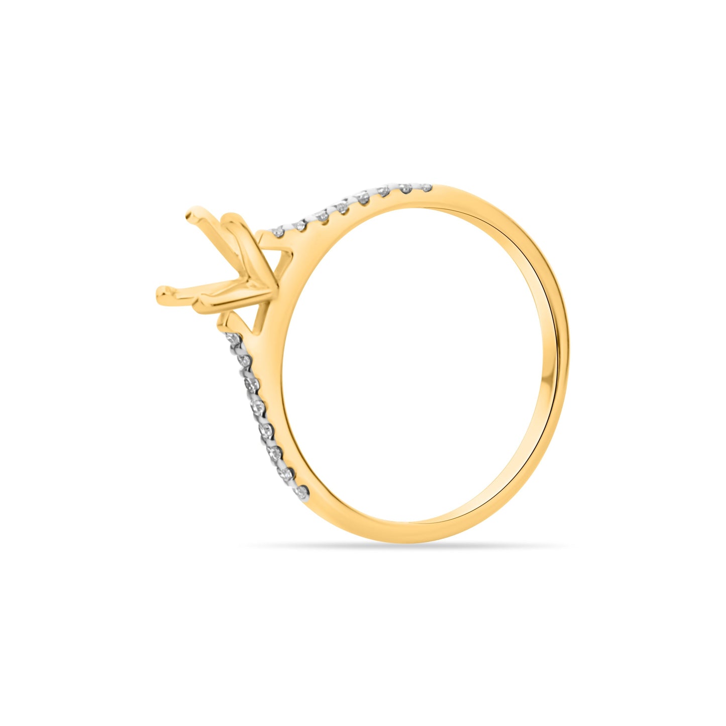 GIOVE MIO Set de Anillos de Compromiso y Matrimonio en Oro Amarillo de 18Kt con Diamante Creado en Laboratorio y Diamantes Naturales. Oro 18Kt / Amarillo