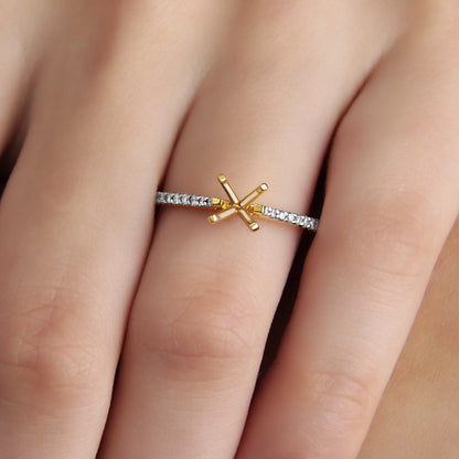 GIOVE MIO Set de Anillos de Compromiso y Matrimonio en Oro Amarillo de 18Kt con Diamante Creado en Laboratorio y Diamantes Naturales. Oro 18Kt / Amarillo