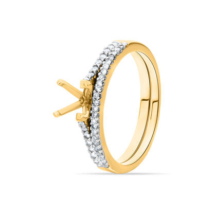 GIOVE MIO Set de Anillos de Compromiso y Matrimonio en Oro Amarillo de 18Kt con Diamante Creado en Laboratorio y Diamantes Naturales. Oro 18Kt / Amarillo