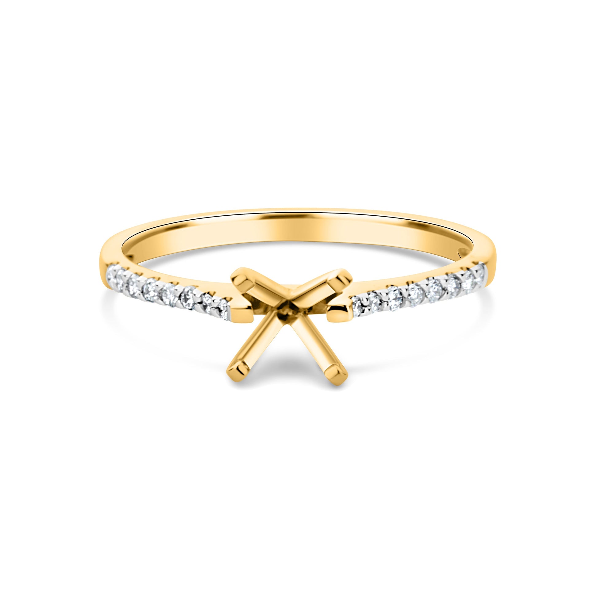 GIOVE MIO Set de Anillos de Compromiso y Matrimonio en Oro Amarillo de 18Kt con Diamante Creado en Laboratorio y Diamantes Naturales. Oro 18Kt / Amarillo