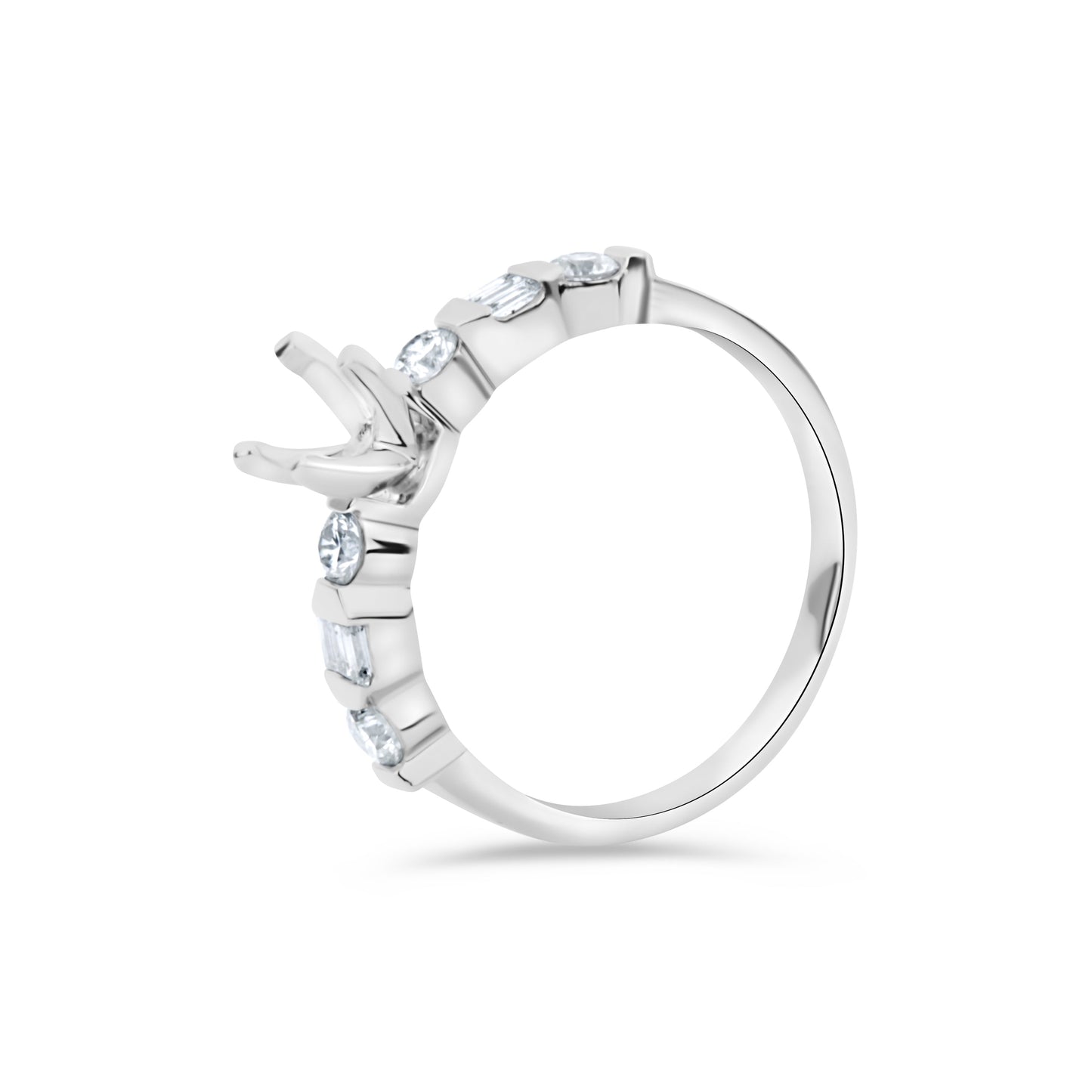 GIOVE MIO Anillo de Compromiso en Oro Blanco de 14Kt con Diamante Creado en Laboratorio y Diamantes Naturales. Oro 14Kt / Blanco