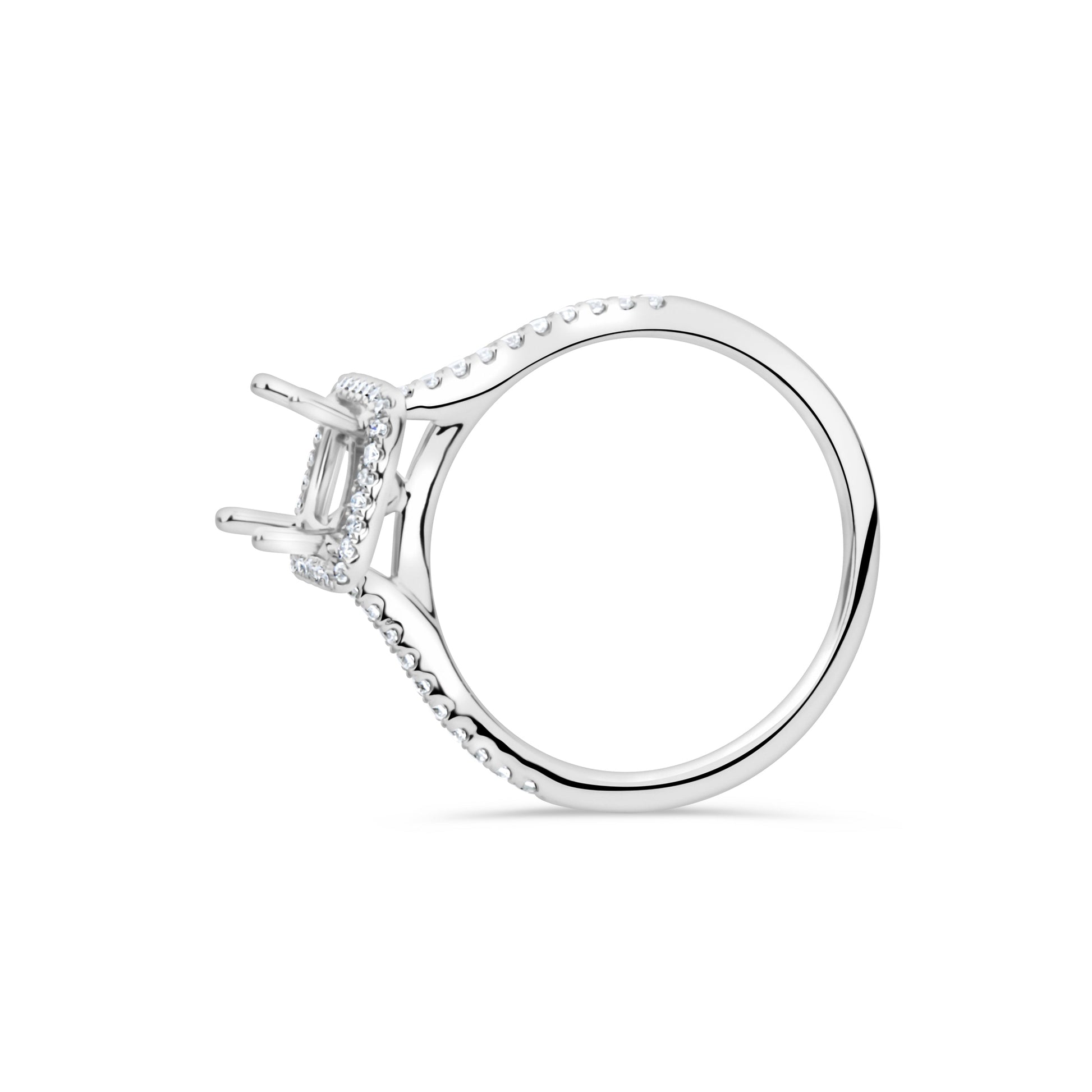 GIOVE MIO Anillo de Compromiso en Oro Blanco de 18Kt con Diamante Creado en Laboratorio y Diamantes Naturales. Oro 18Kt / Blanco