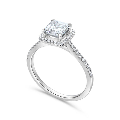 GIOVE MIO Anillo de Compromiso en Oro Blanco de 18Kt con Diamante Creado en Laboratorio y Diamantes Naturales. Oro 18Kt / Blanco