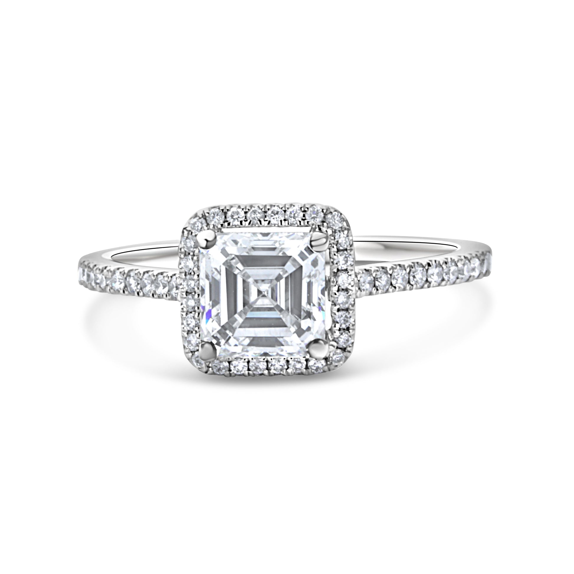 GIOVE MIO Anillo de Compromiso en Oro Blanco de 18Kt con Diamante Creado en Laboratorio y Diamantes Naturales. Oro 18Kt / Blanco