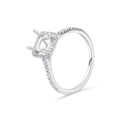 GIOVE MIO Anillo de Compromiso en Oro Blanco de 18Kt con Diamante Creado en Laboratorio y Diamantes Naturales. Oro 18Kt / Blanco