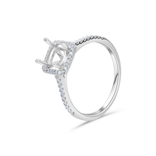 GIOVE MIO Anillo de Compromiso en Oro Blanco de 18Kt con Diamante Creado en Laboratorio y Diamantes Naturales. Oro 18Kt / Blanco