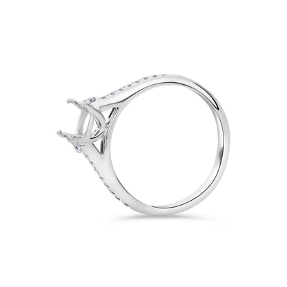 GIOVE MIO Solitario en Oro Blanco de 18Kt con Diamante Creado en Laboratorio y Diamantes Naturales. Oro 18Kt / Blanco